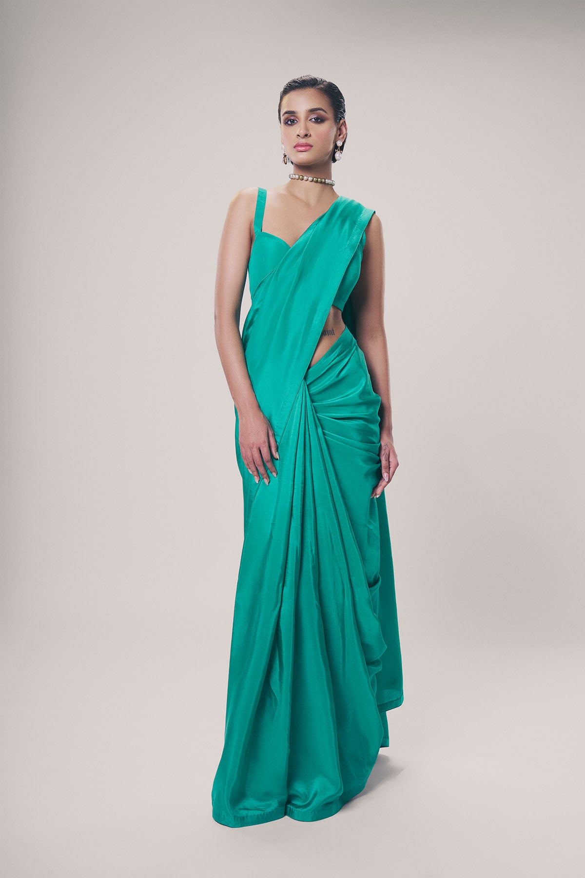Ekaya Handwoven Peppermint Green Silk Saree indian designer wear online shopping melange singapore 