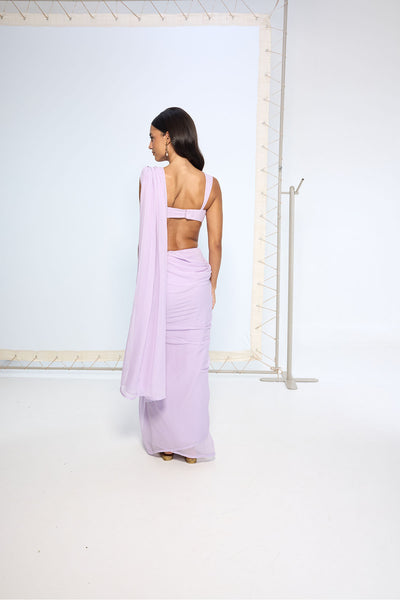 Ekaya Lilac Movable Brooch Saree indian designer wear online shopping melange singapore