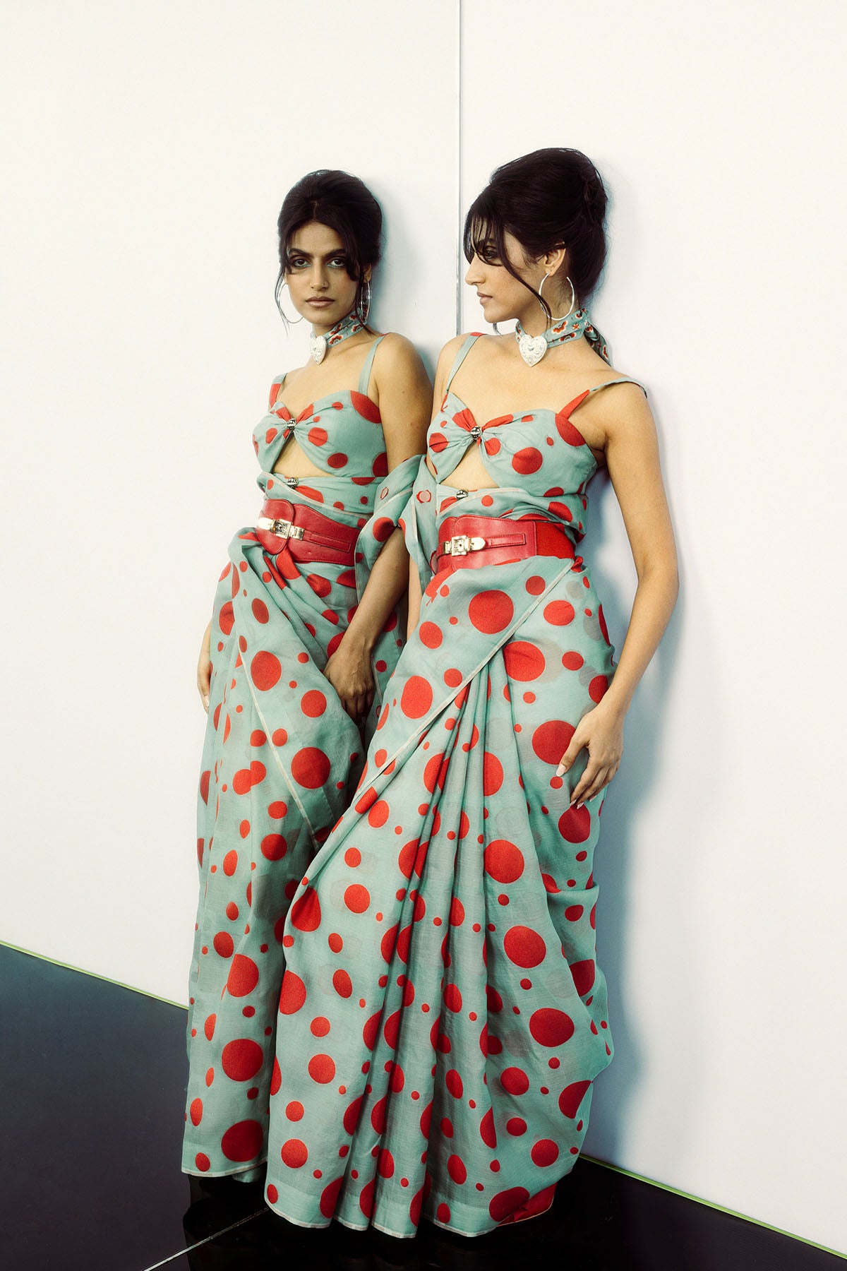 Ekaya Modern Red Confetti indian designer wear online shopping melange singapore 
