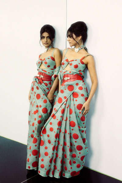 Ekaya Modern Red Confetti indian designer wear online shopping melange singapore 
