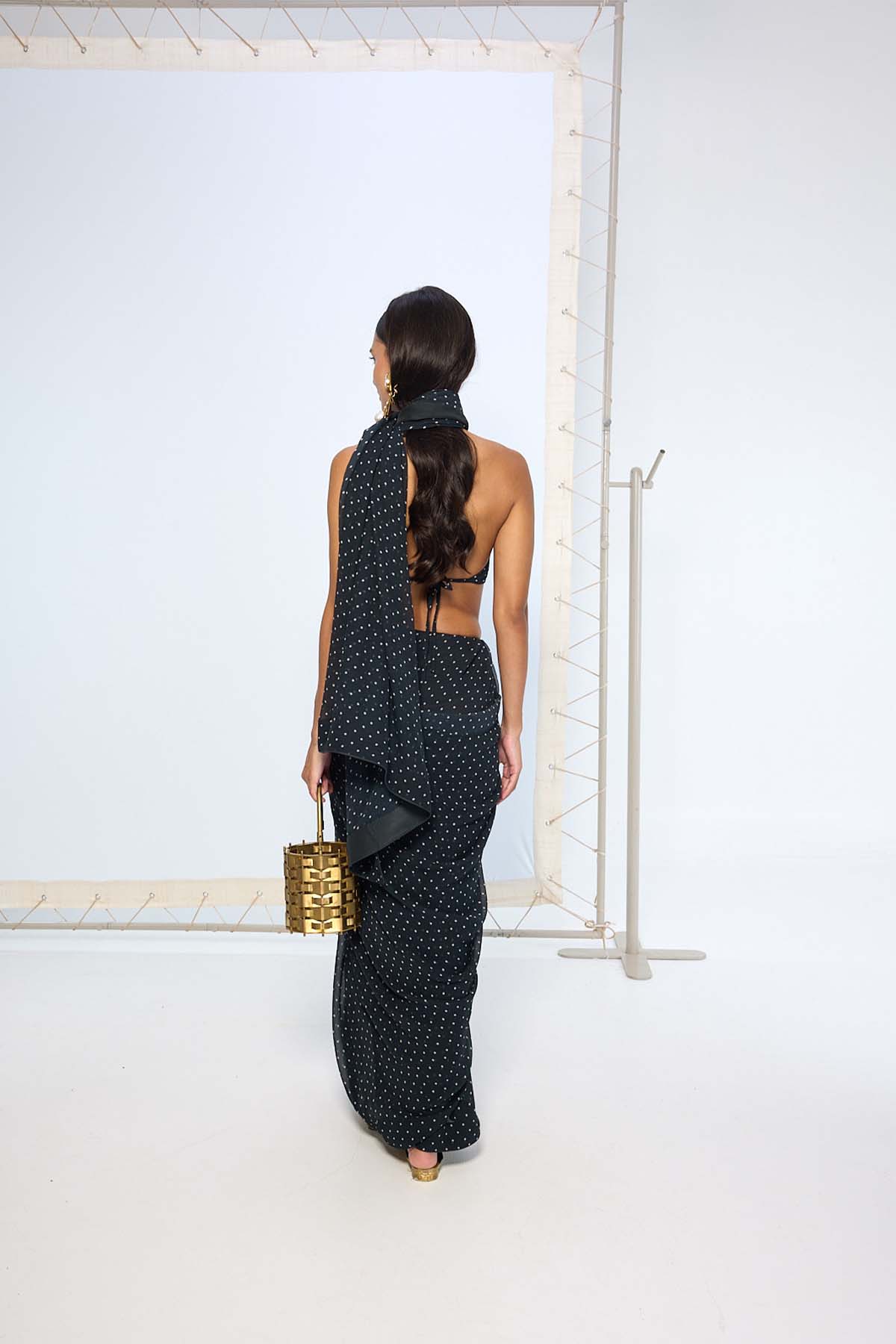 Noir Polka Dotted Saree