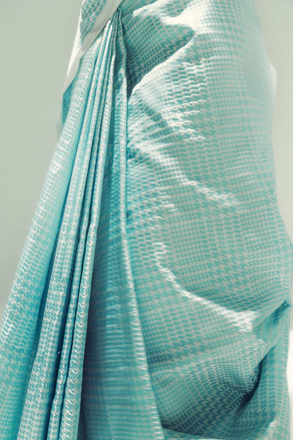 Ekaya Powder Blue Glen Plaid indian designer wear online shopping melange singapore 