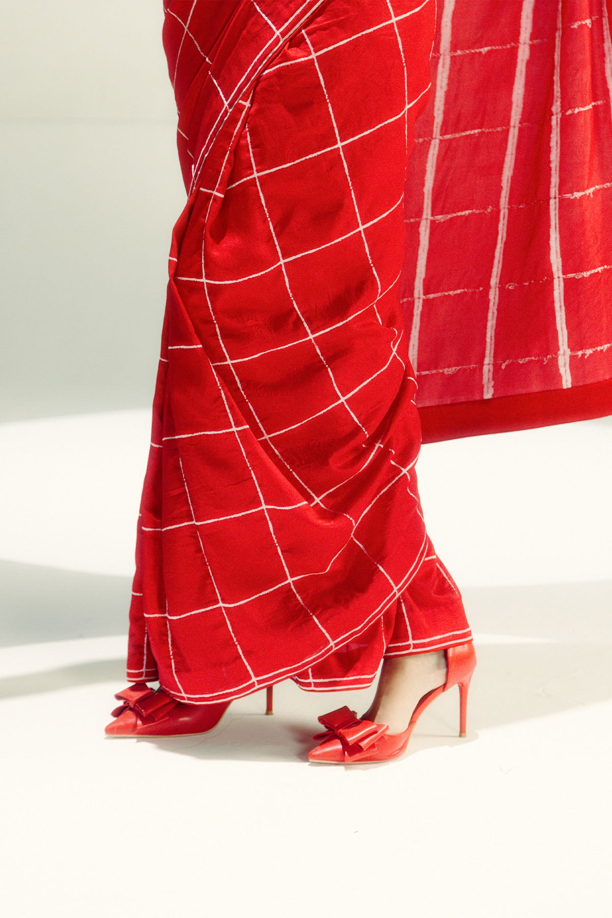 Ekaya Red Window Pane indian designer wear online shopping melange singapore 