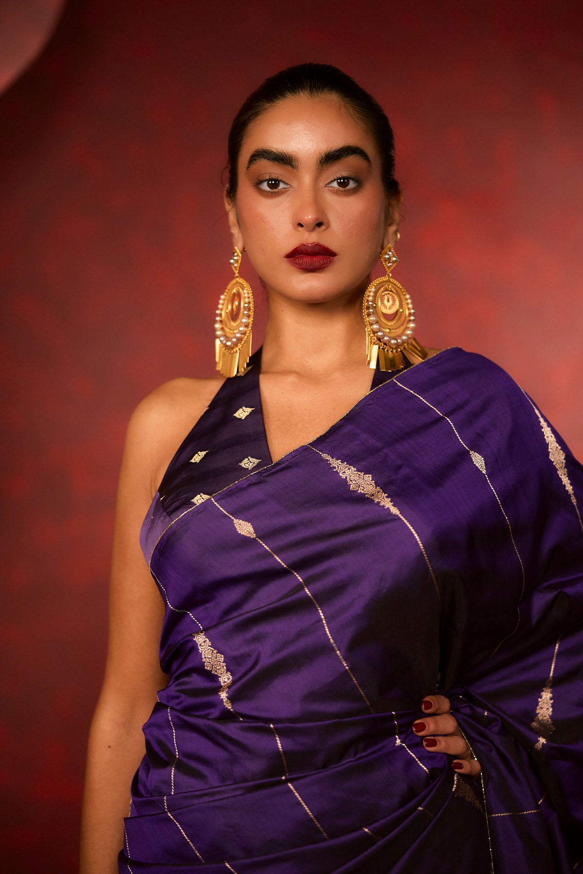 Ekaya The Bridezilla Saree in Purple indian designer wear online shopping melange singapore 