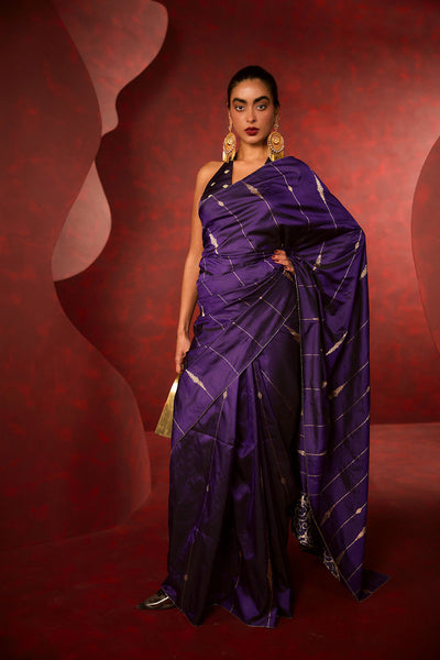 Ekaya The Bridezilla Saree in Purple indian designer wear online shopping melange singapore 