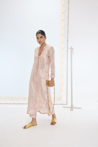 Ekaya The Diana Kurta Set in Peach indian designer wear online shopping melange singapore 