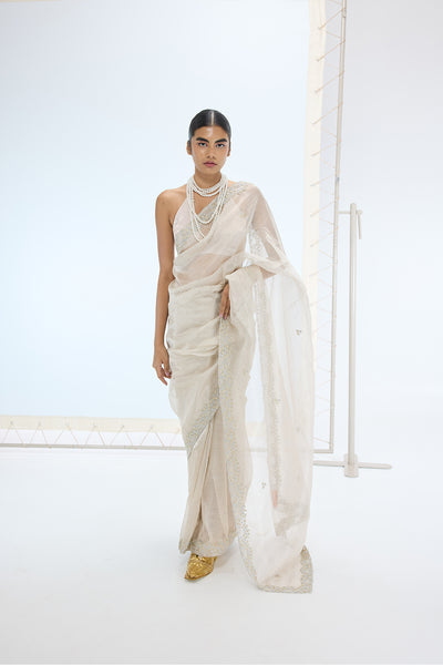 Ekaya The Eva Saree in Champagne indian designer wear online shopping melange singapore 
