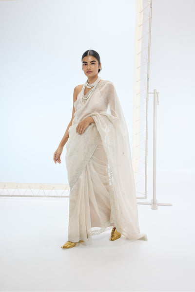 Ekaya The Eva Saree in Champagne indian designer wear online shopping melange singapore 