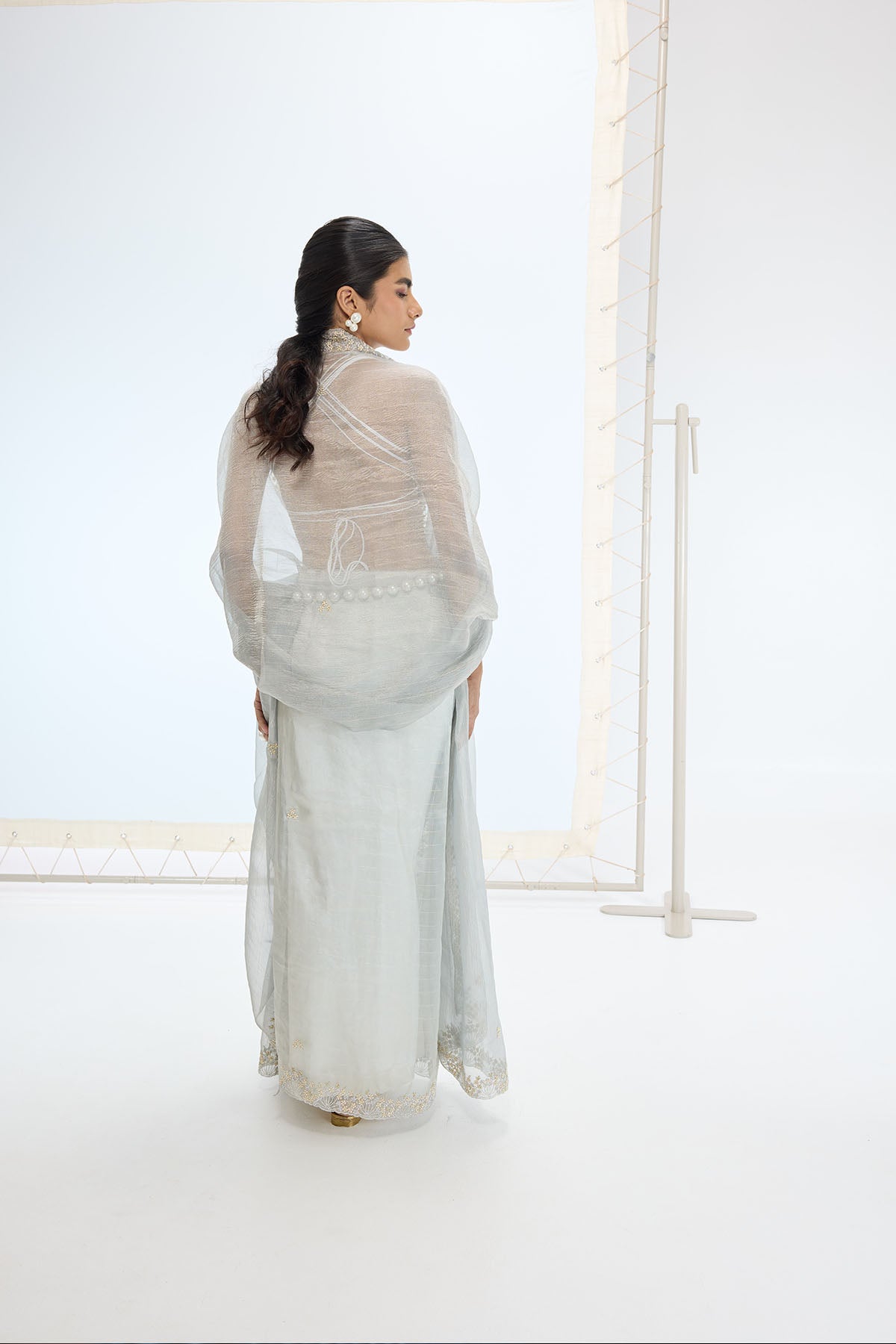Ekaya The Eva Saree in Sea Green indian designer wear online shopping melange singapore 