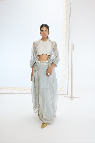 Ekaya The Eva Saree in Sea Green indian designer wear online shopping melange singapore 
