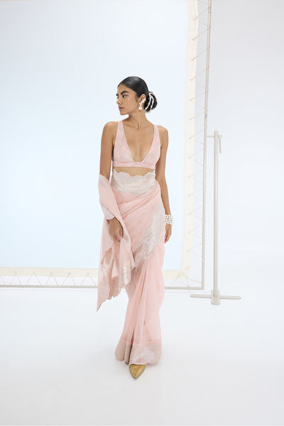 Ekaya The Jane Saree in Pink indian designer wear online shopping melange singapore 