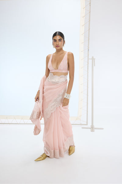 Ekaya The Jane Saree in Pink indian designer wear online shopping melange singapore 