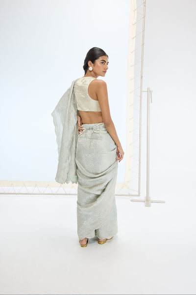 Ekaya The Jenna Saree in Aqua Green indian designer wear online shopping melange singapore 