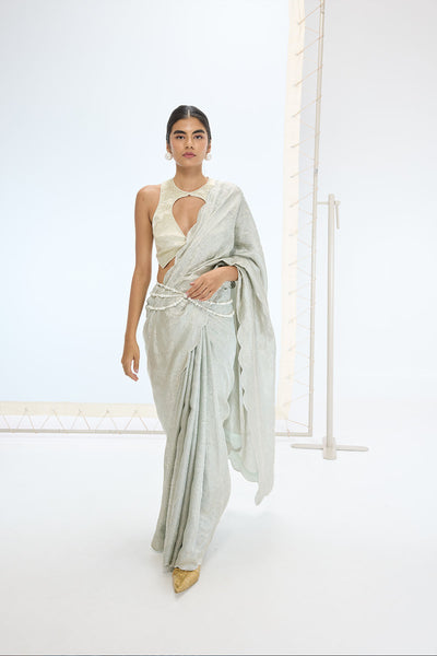 Ekaya The Jenna Saree in Aqua Green indian designer wear online shopping melange singapore 