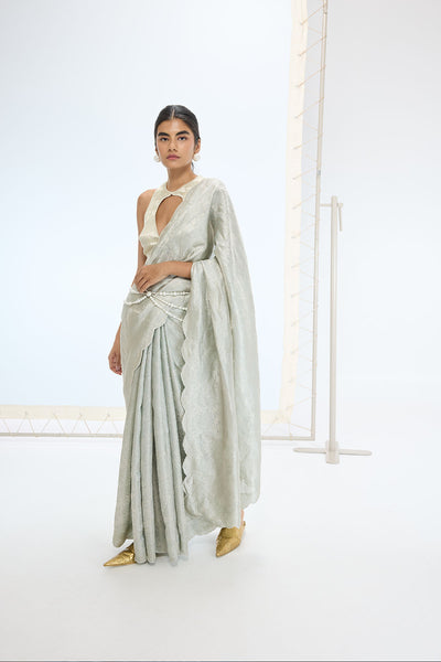Ekaya The Jenna Saree in Aqua Green indian designer wear online shopping melange singapore 