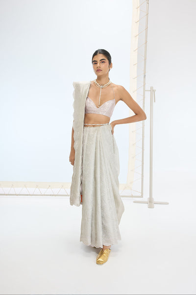 Ekaya The Jenna Saree in  Mauve indian designer wear online shopping melange singapore 
