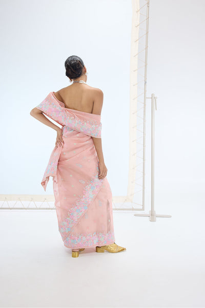 Ekaya The Lexi Saree in Peach indian designer wear online shopping melange singapore 