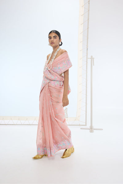 Ekaya The Lexi Saree in Peach indian designer wear online shopping melange singapore 