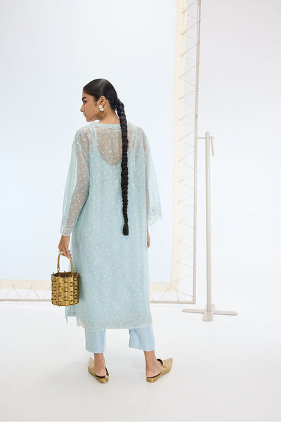 Ekaya The Lily Kurta Set in Aqua Green indian designer wear online shopping melange singapore 
