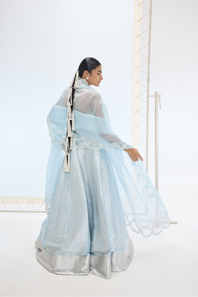 Ekaya The Liza Lehenga Set in Aqua Green indian designer wear online shopping melange singapore