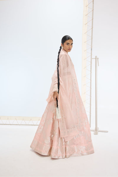 Ekaya The Mia Lehenga Set in Peach indian designer wear online shopping melange singapore 