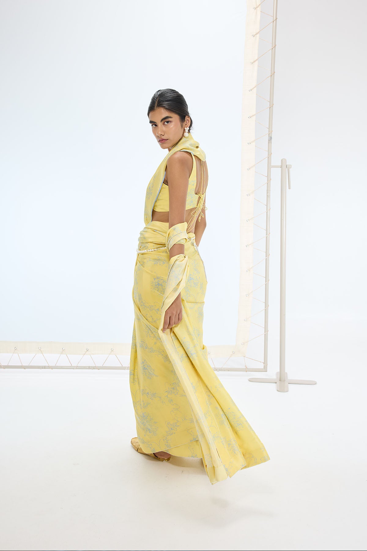 Ekaya The Rio Saree in Yellow indian designer wear online shopping melange singapore 