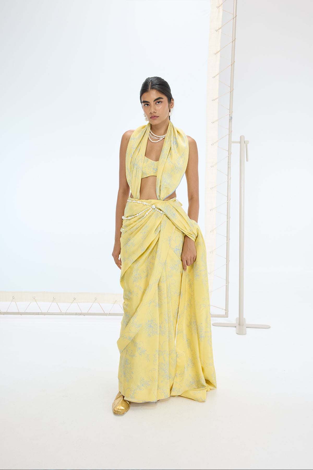 Ekaya The Rio Saree in Yellow indian designer wear online shopping melange singapore 
