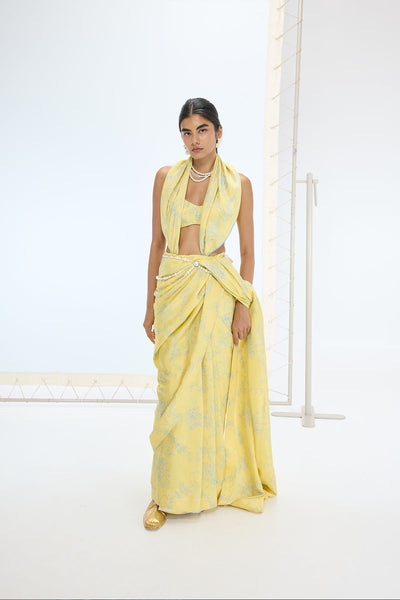 Ekaya The Rio Saree in Yellow indian designer wear online shopping melange singapore 