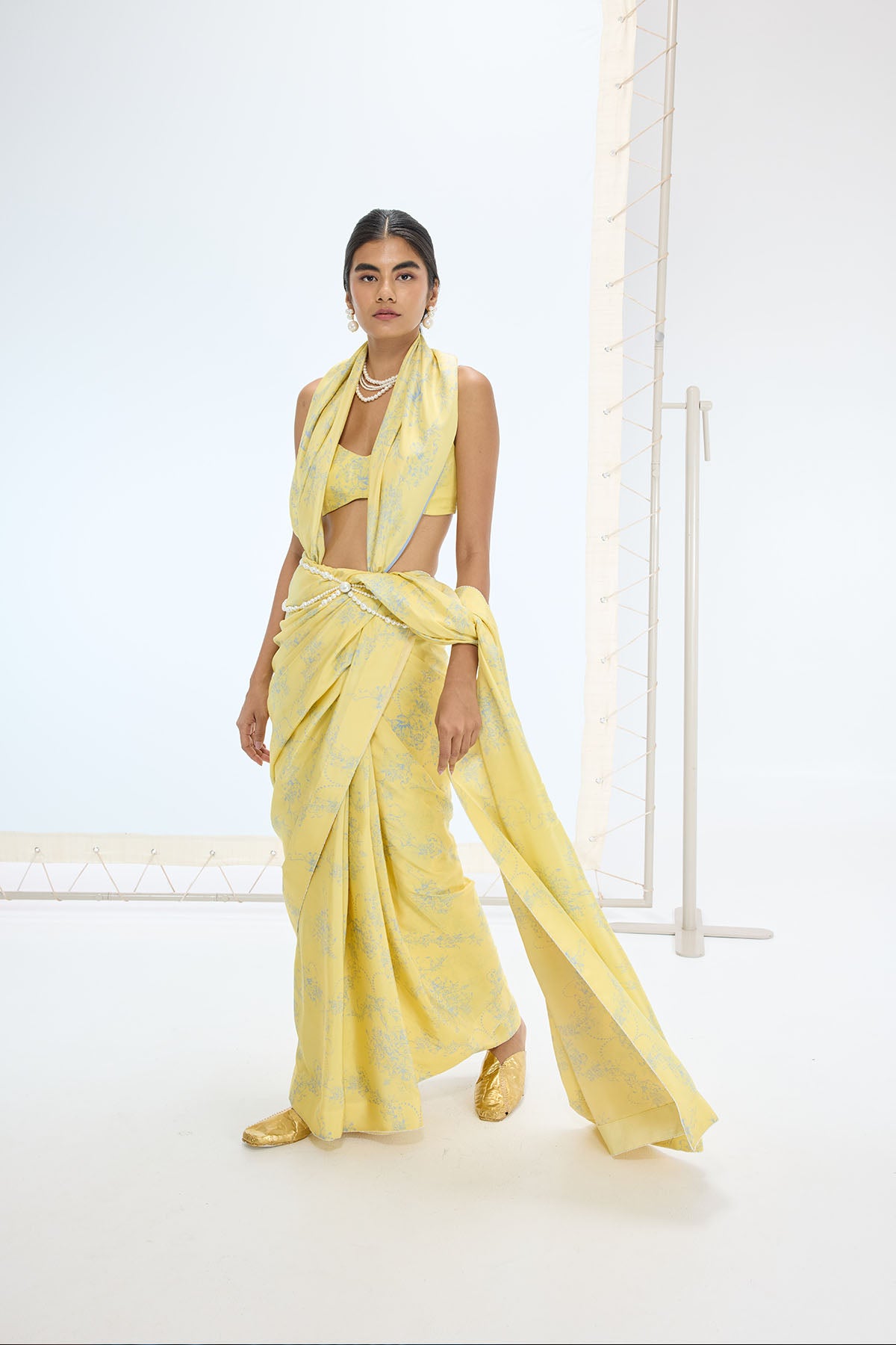 Ekaya The Rio Saree in Yellow indian designer wear online shopping melange singapore 