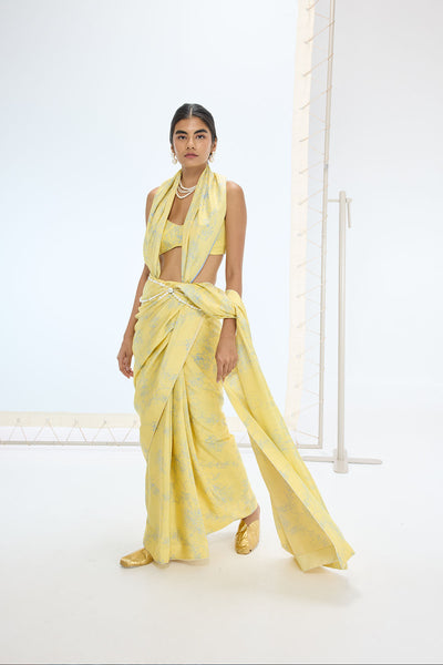 Ekaya The Rio Saree in Yellow indian designer wear online shopping melange singapore 