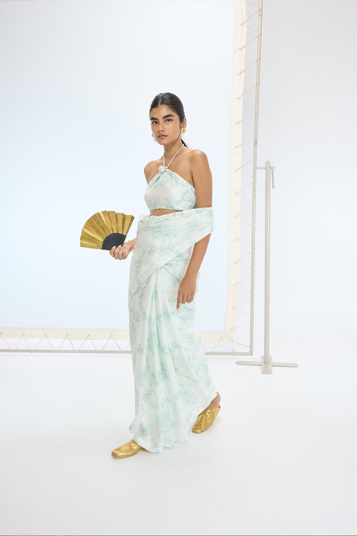 Ekaya The Ruby  Saree in Green indian designer wear online shopping melange singapore 