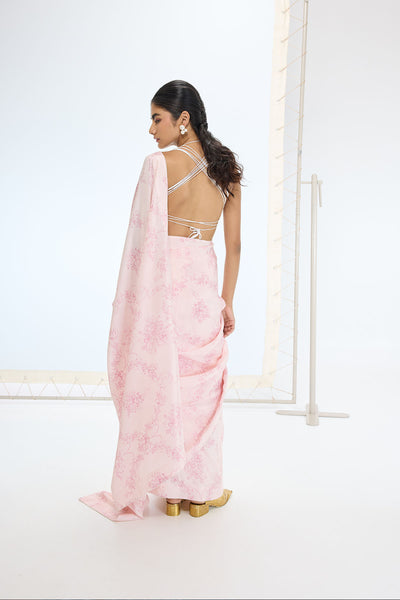 Ekaya The Ruby Saree in Pink indian designer wear online shopping melange singapore 