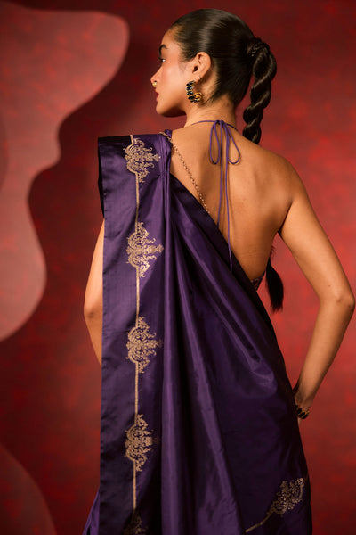 Ekaya The Siren Saree in Purple indian designer wear online shopping melange singapore 