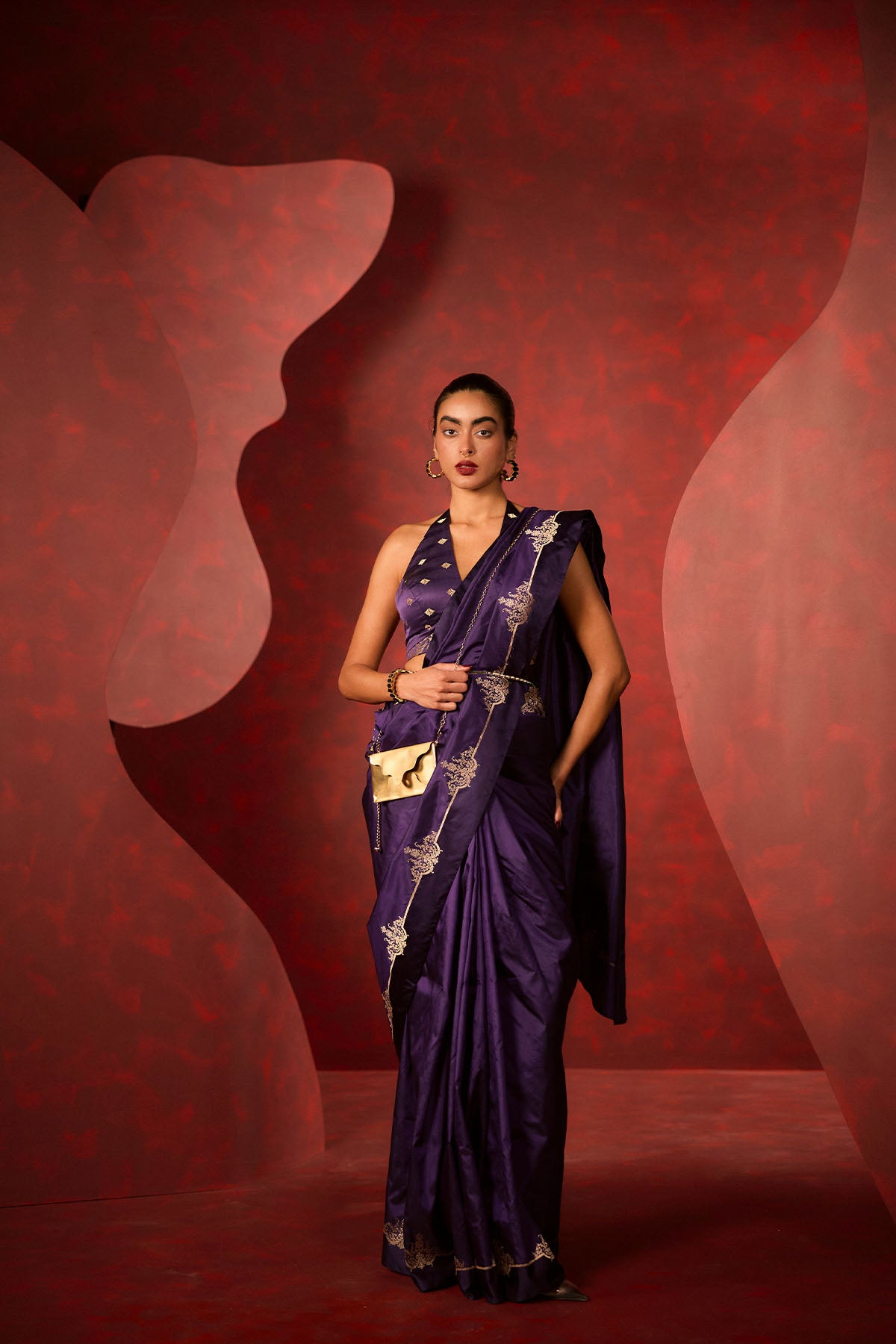 Ekaya The Siren Saree in Purple indian designer wear online shopping melange singapore 