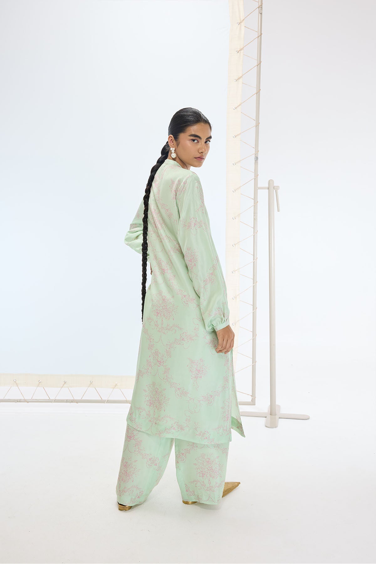 Ekaya The Sophie Kurta Set in Sea Green indian designer wear online shopping melange singapore 