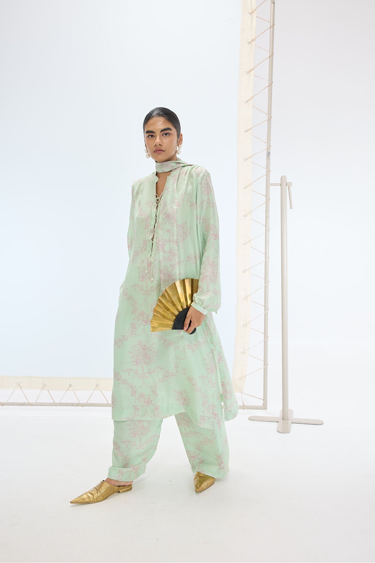 Ekaya The Sophie Kurta Set in Sea Green indian designer wear online shopping melange singapore 