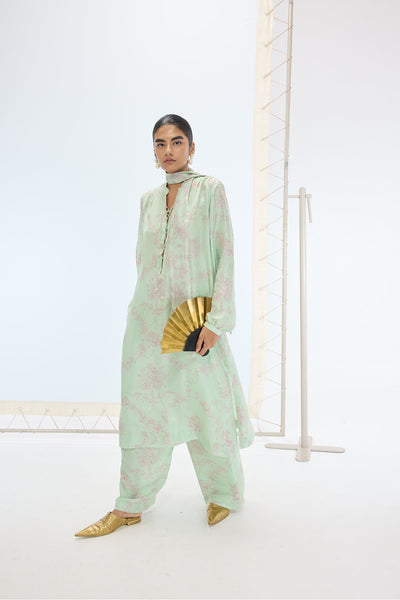 Ekaya The Sophie Kurta Set in Sea Green indian designer wear online shopping melange singapore 
