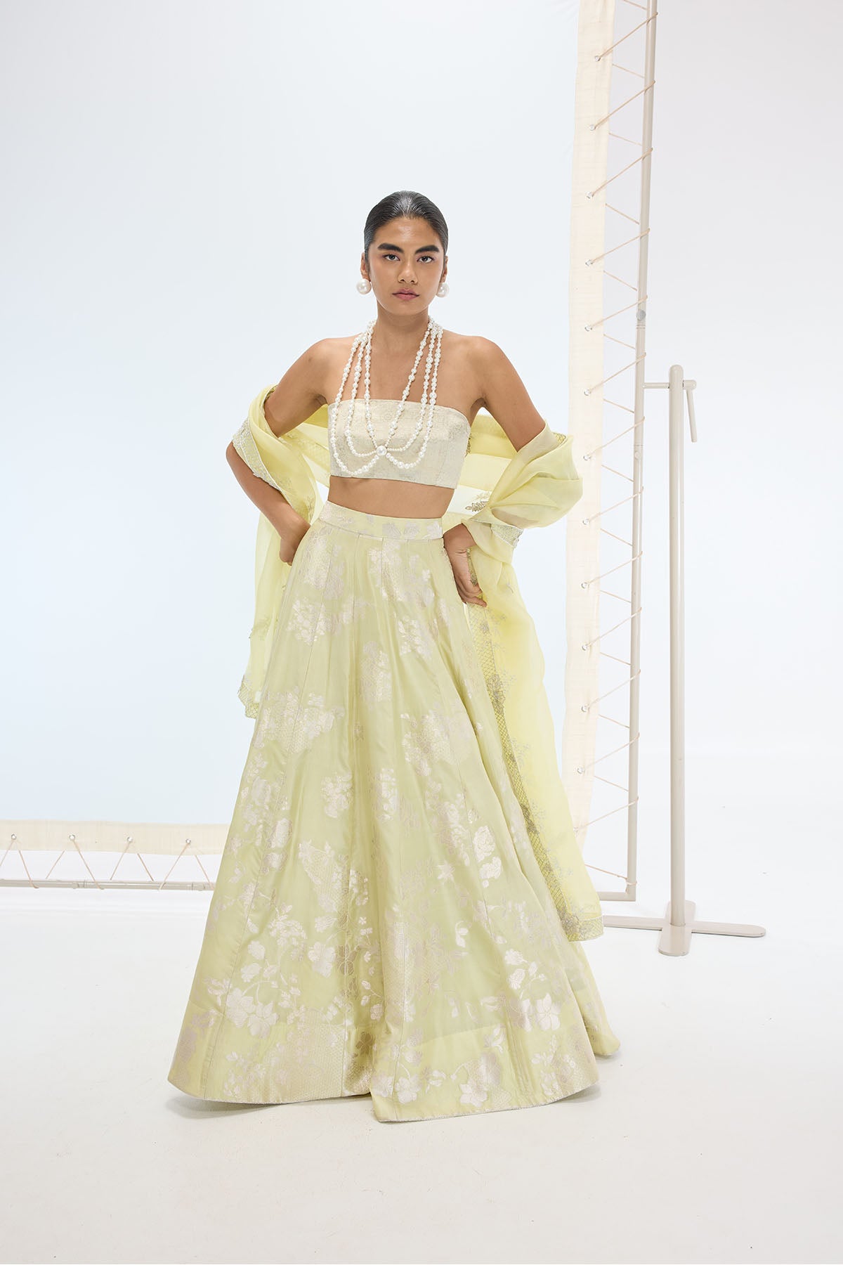 Ekaya The Sylvie Lehenga Set in Pistachio indian designer wear online shopping melange singapore 