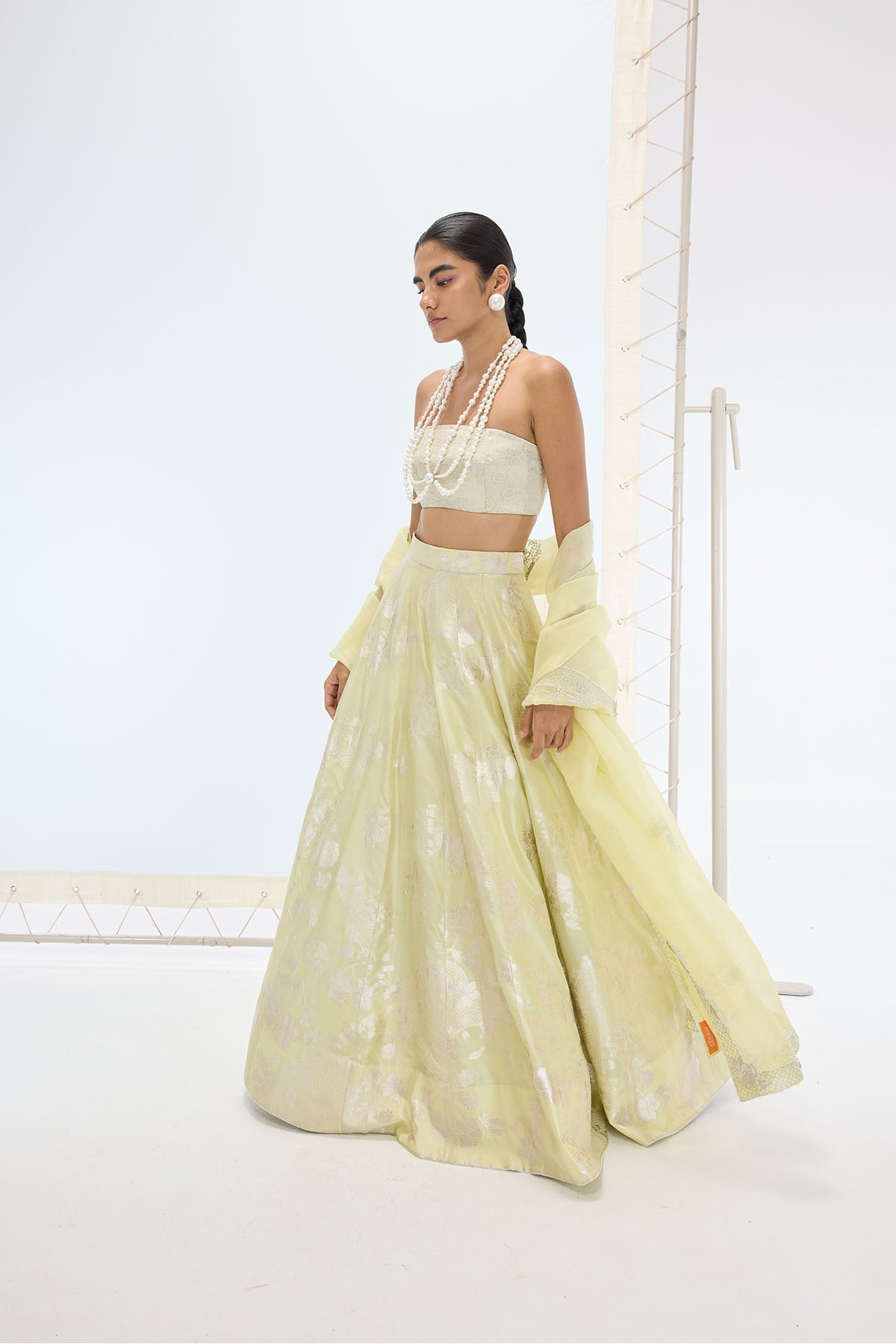 Ekaya The Sylvie Lehenga Set in Pistachio indian designer wear online shopping melange singapore 