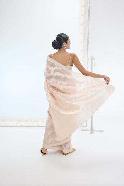 Ekaya The Velma Saree in Peach indian designer wear online shopping melange singapore 