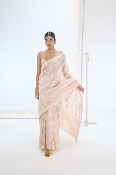 Ekaya The Velma Saree in Peach indian designer wear online shopping melange singapore 