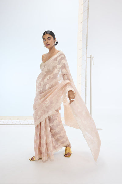 Ekaya The Velma Saree in Peach indian designer wear online shopping melange singapore 