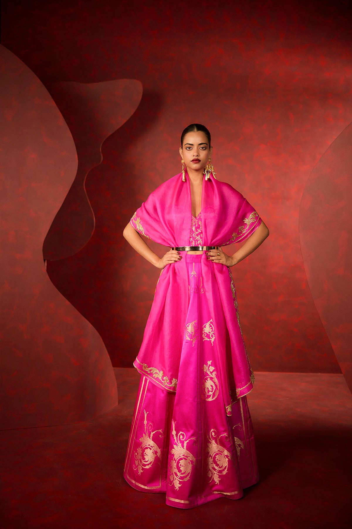 Ekaya The Vixen Lehenga in Pink indian designer wear online shopping melange singapore 
