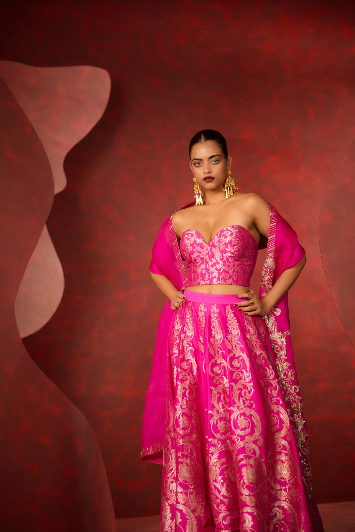 Ekaya The 'Forget Me Not' Lehenga in Pink indian designer wear online shopping melange singapore 
