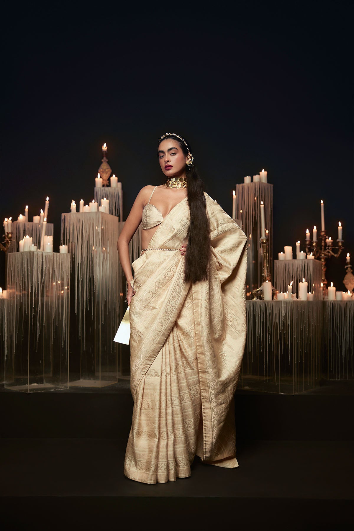 Ekaya The I do Saree in Beige indian designer wear online shopping melange singapore 