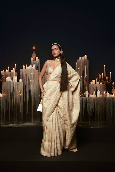 Ekaya The I do Saree in Beige indian designer wear online shopping melange singapore 