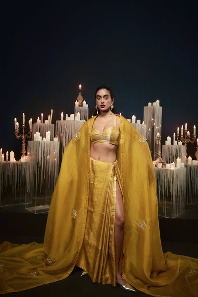 Ekaya The I do Saree in Mustard indian designer wear online shopping melange singapore 