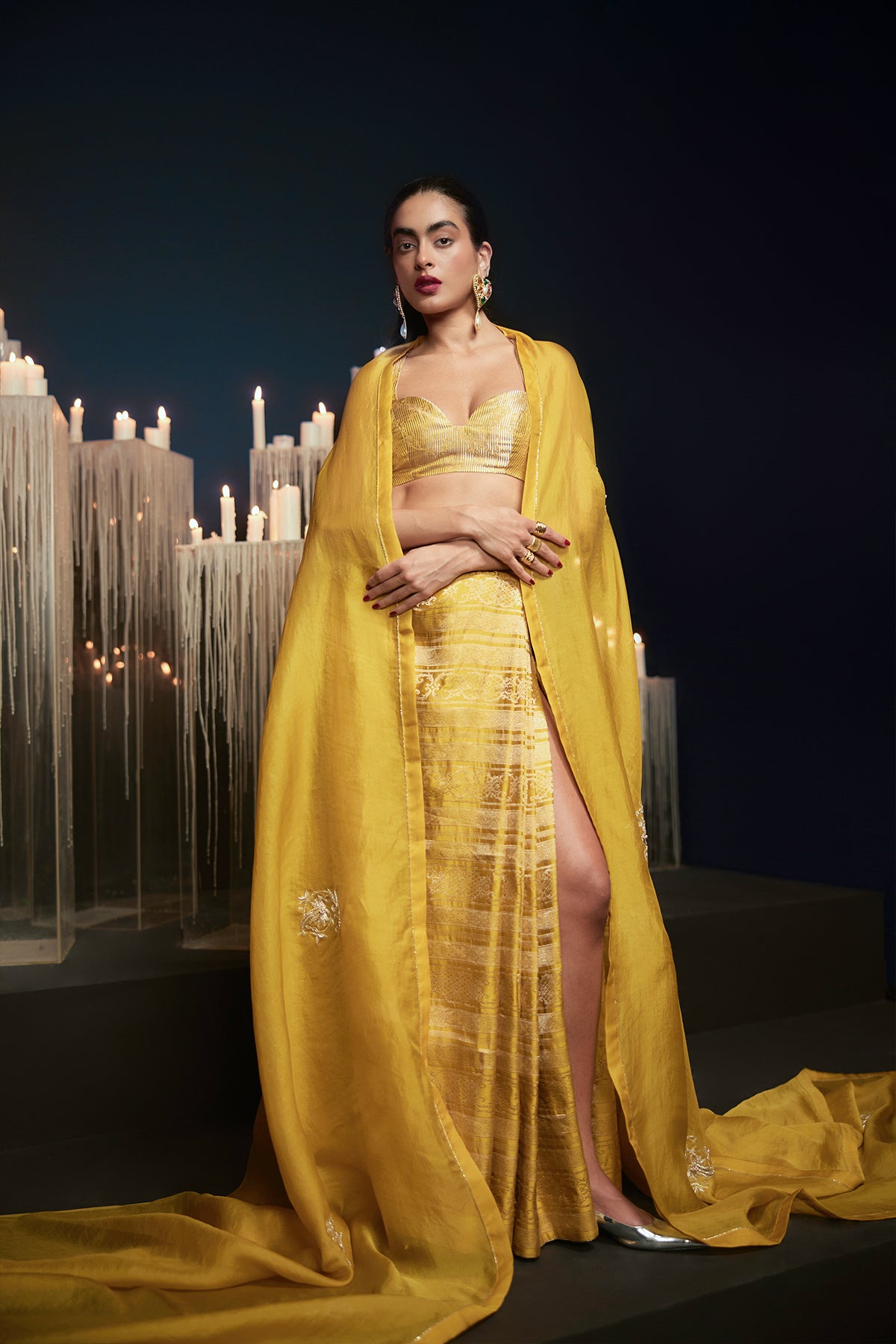 Ekaya The I do Saree in Mustard indian designer wear online shopping melange singapore 