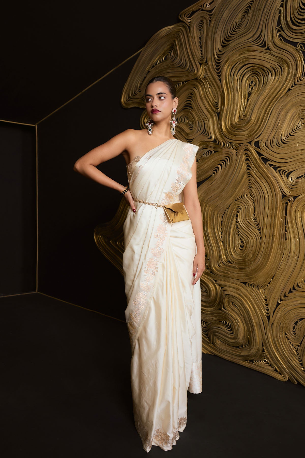 Ekaya The 'Ivory Promise' Saree indian designer wear online shopping melange singapore 