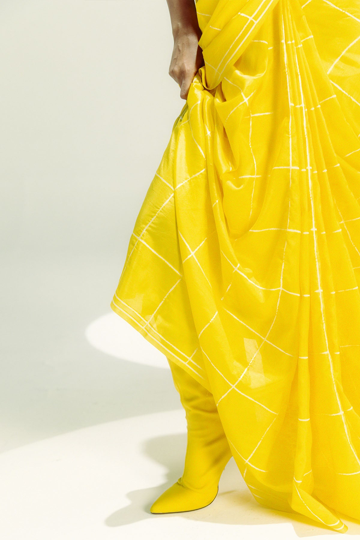 Ekaya Yellow Window Pane indian designer wear online shopping melange singapore 